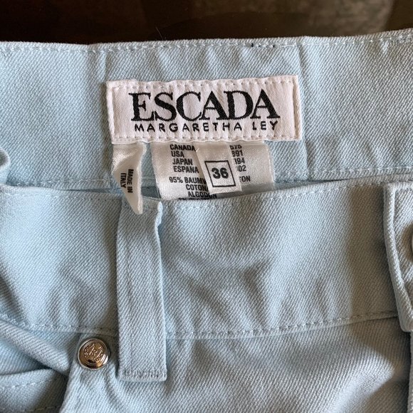 Vintage high waist baby eggshell blue escada jeans - Picture 1 of 5